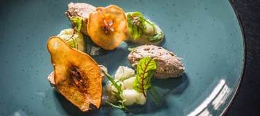 Karácsonyi kacsamáj pástétom körtetextúrákkal