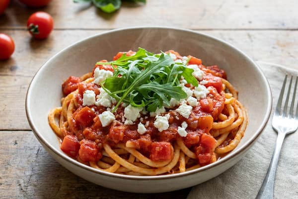 Tomato and Goat Cheese Pasta