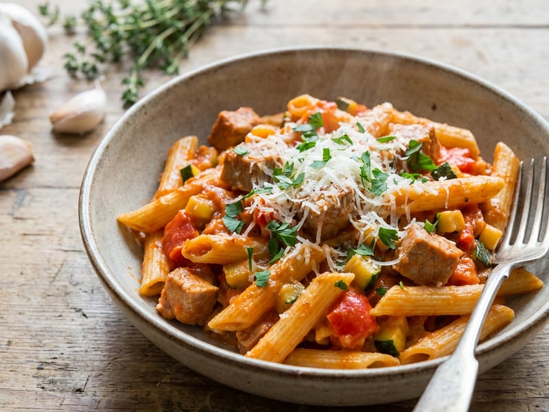 Pork and Vegetable Penne