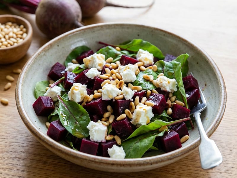 Beetroot salad with goat cheese
