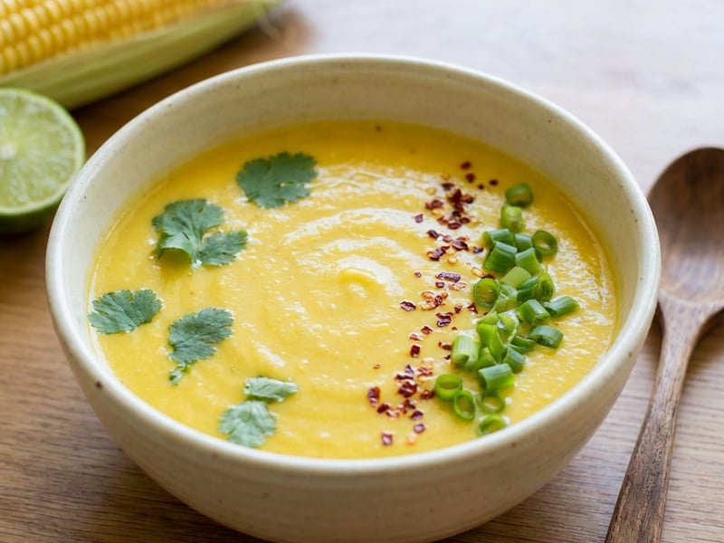 Vegán, gluténmentes, laktózmentes kukoricakrémleves