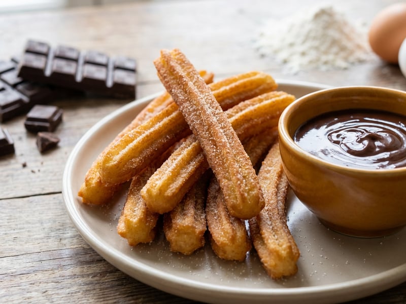 Churros with hot chocolate
