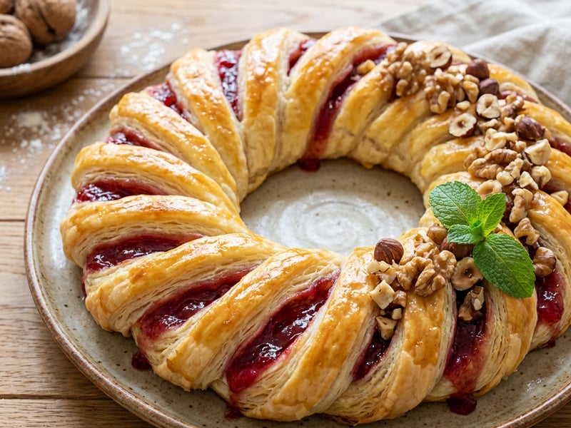 Fruit Wreath from Puff Pastry