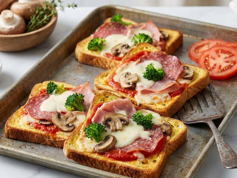 Leftover Ham and Salami Bread Pizza