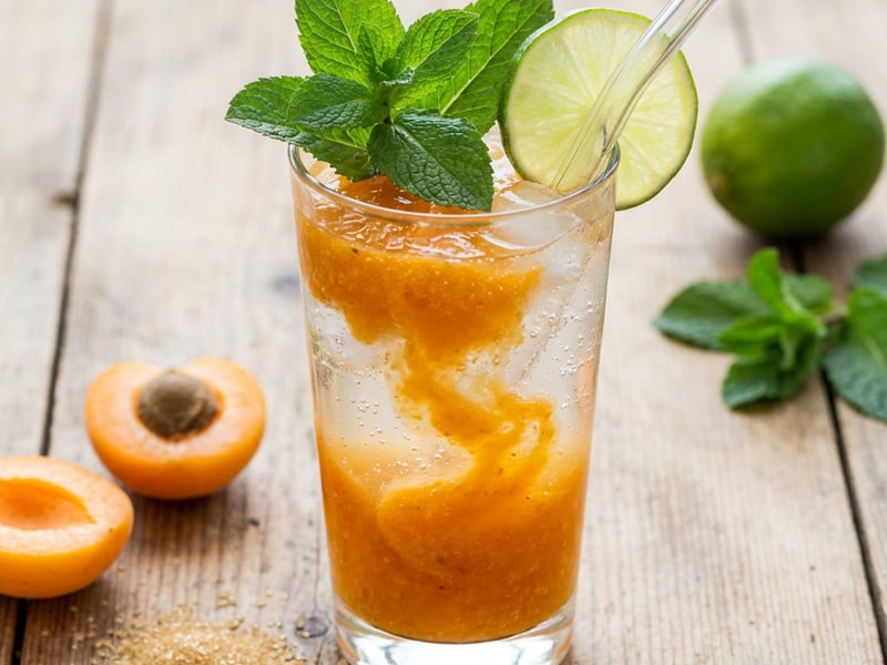 Sárgabarackos mojito (mocktail)