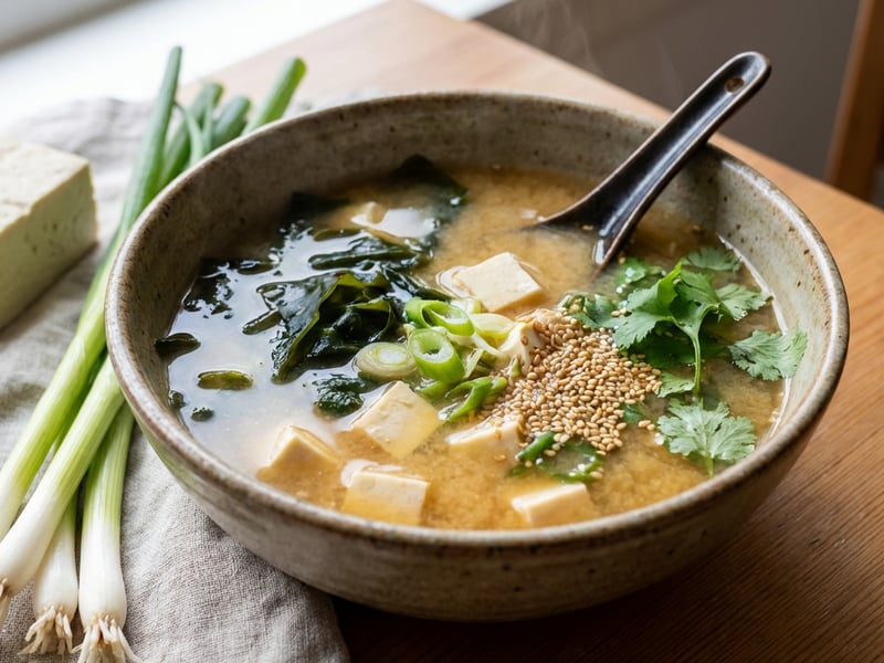 Miso wakame leves tofuval