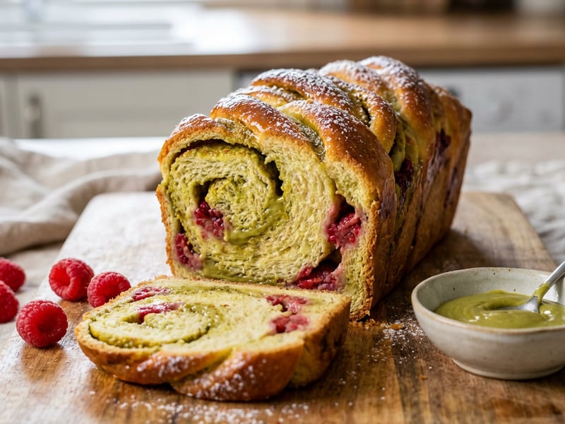Málnás-pisztáciás babka