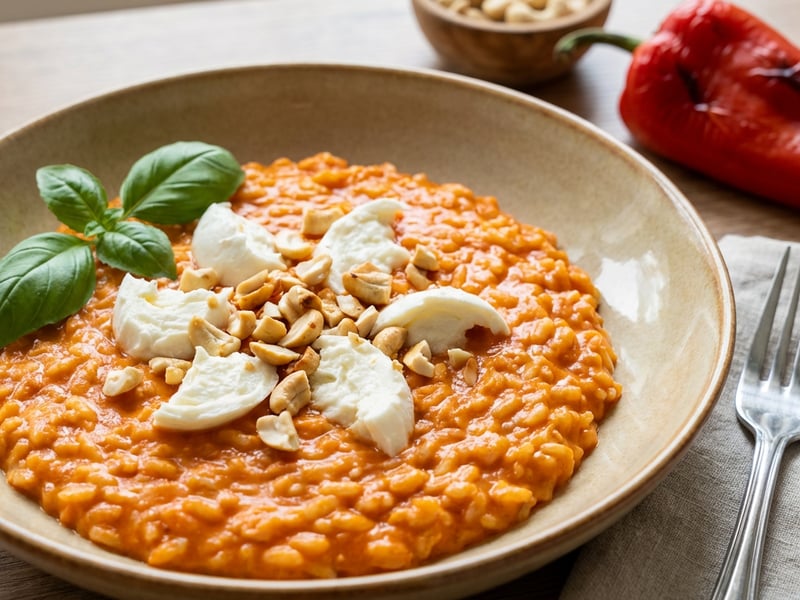 Sült paprikás rizottó mozzarellával