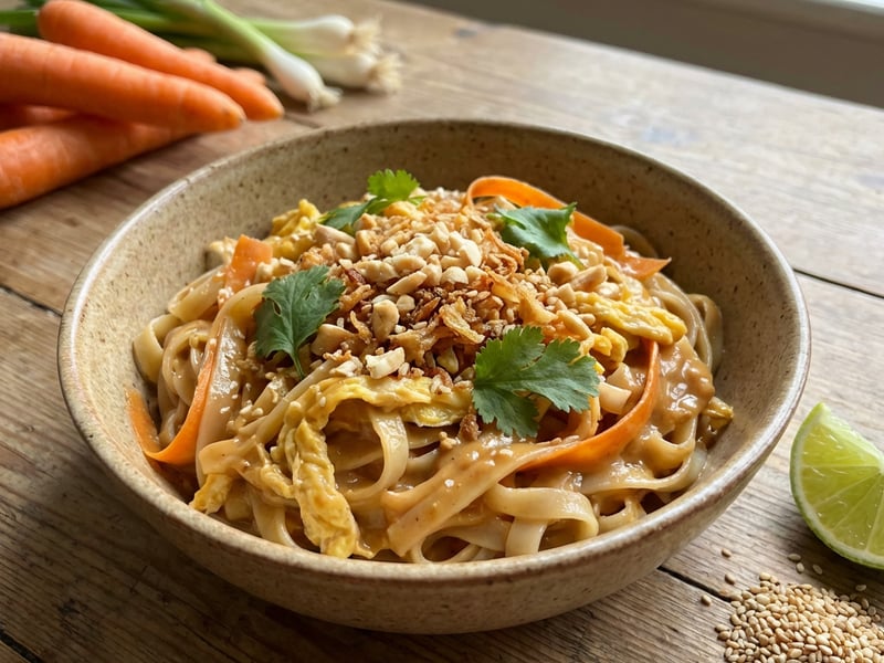 Asian Noodles with Peanut Sauce and Vegetables