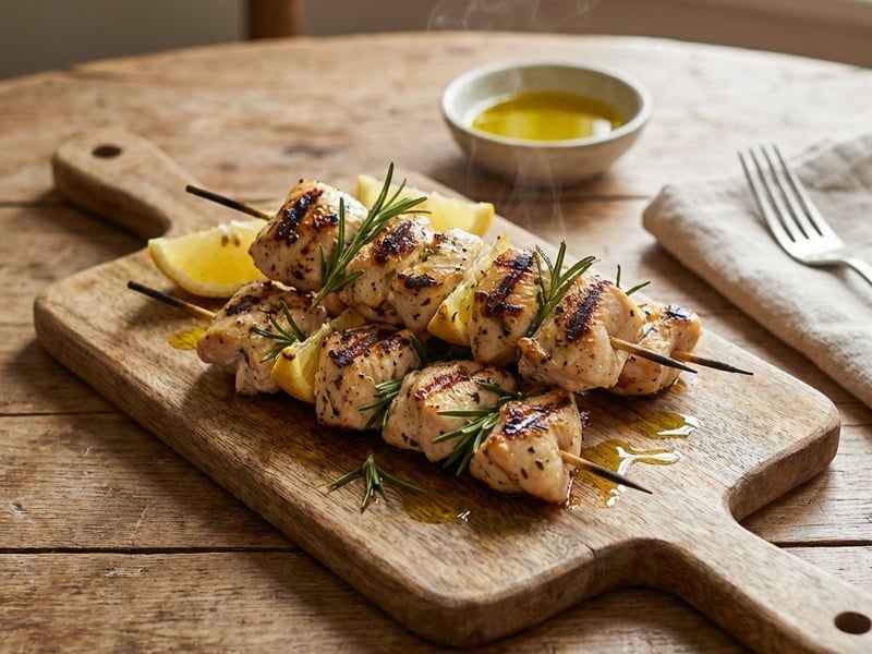Grilled Rosemary Chicken Breast Skewers