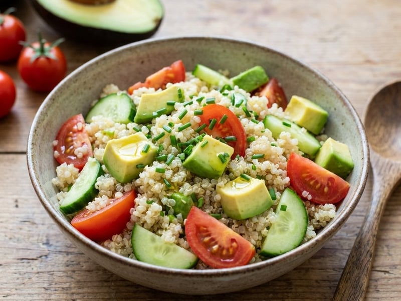 Vegetable quinoa salad with avocado