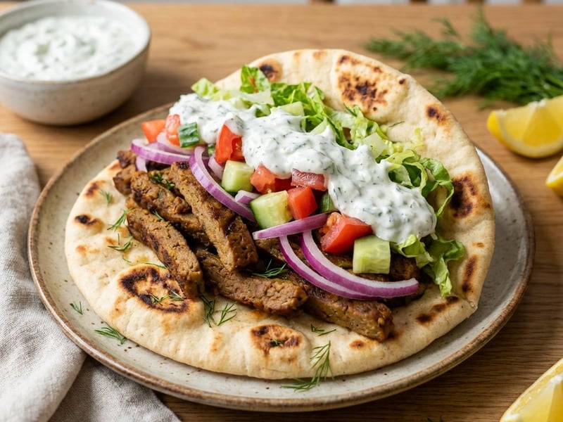 Plant-based Gyros in Pita | Quick Vegan Dinner