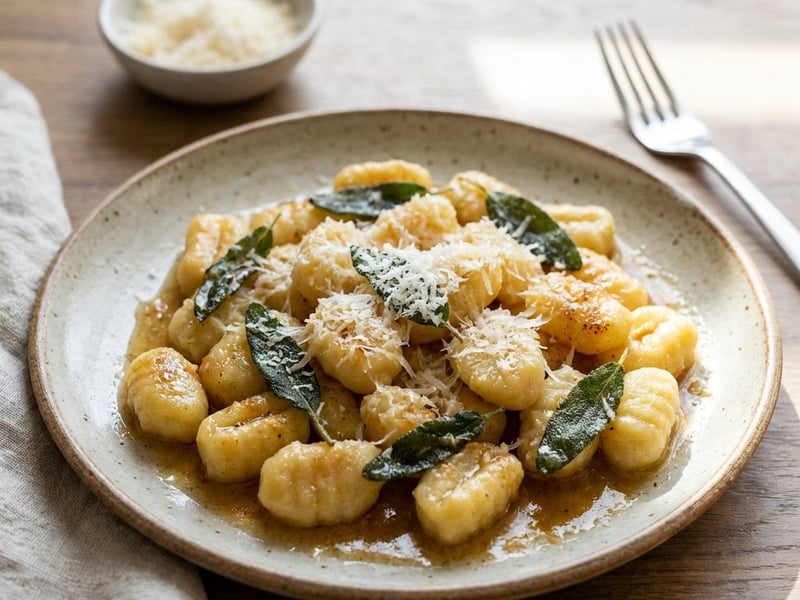 Gnocchi zsályával és barnított vajjal