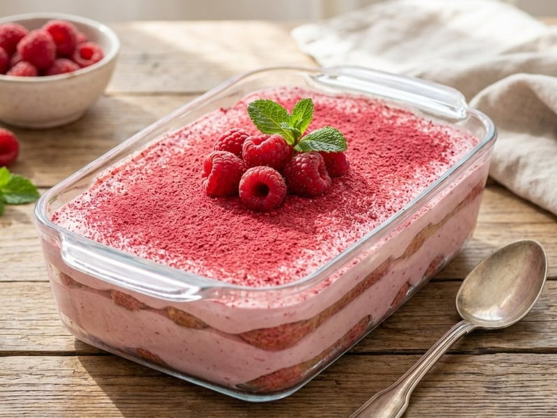 Málnás tiramisu | Frissítő gyümölcsös desszert