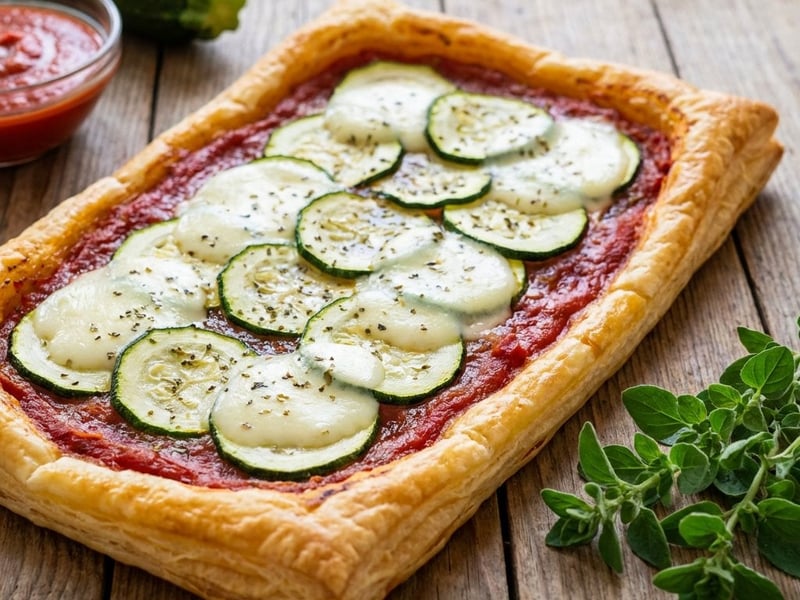 Zucchini Savory Pie | Quick Dinner from Puff Pastry