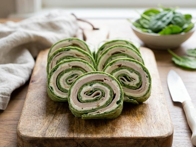 Turkey Tortilla Rolls with Cream Cheese and Spinach