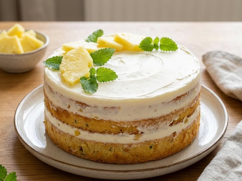 "Naked" cake with vanilla cream