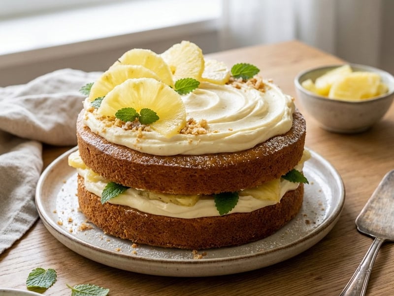 "Naked" cake with vanilla cream