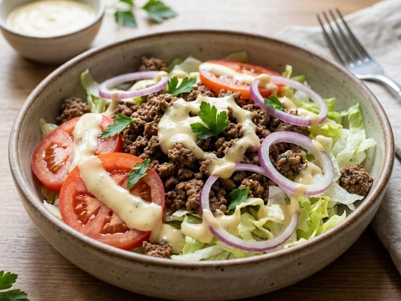 Burger Salad | Quick and Healthy Lunch