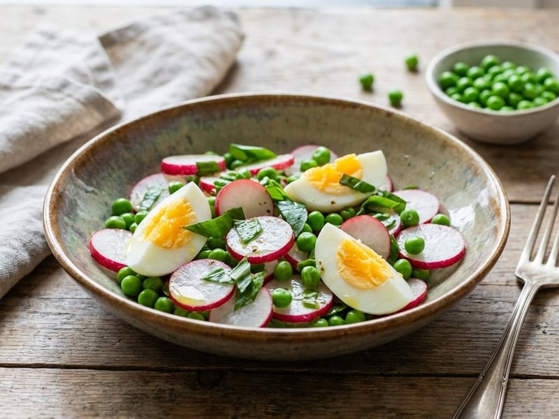 Spring radish salad with eggs