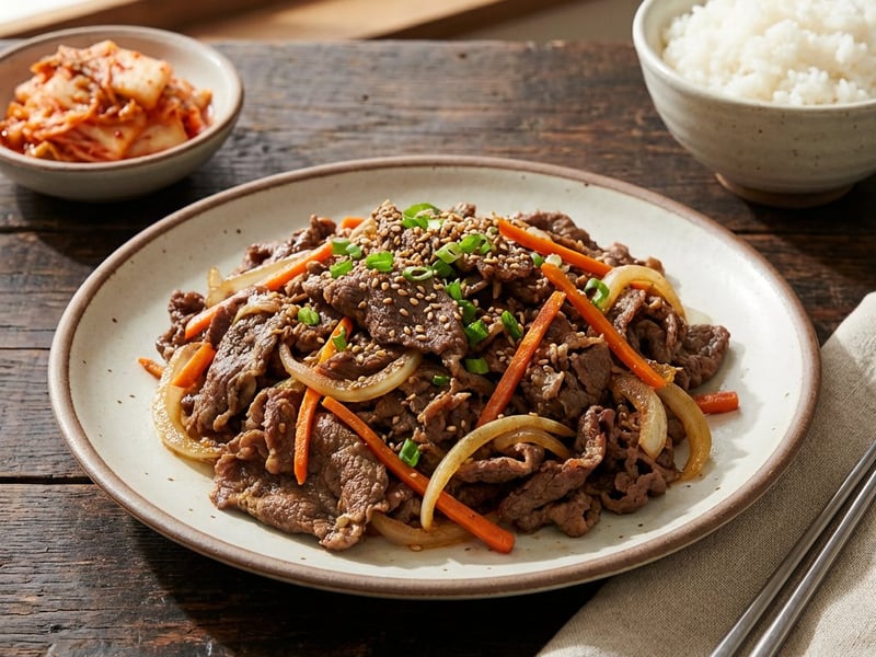 Koreai stílusú marhahús (Bulgogi)