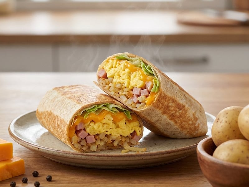 Burrito burgonyával és cheddar sajttal