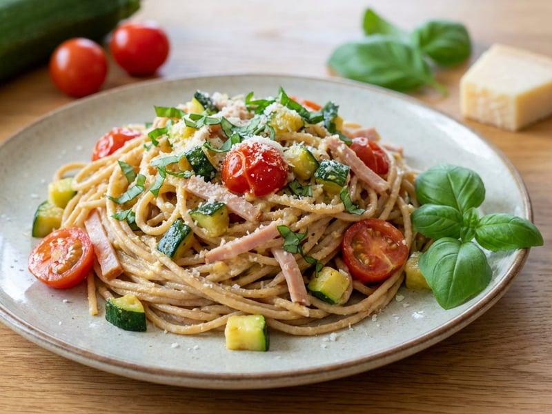 Ham and Zucchini Carbonara