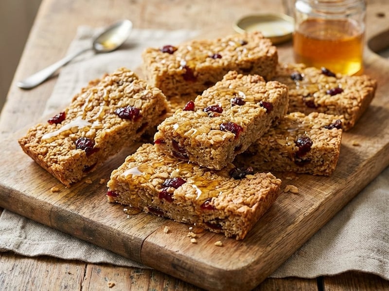 Flapjack – Mézes-mogyoróvajas zabpehely szelet áfonyával