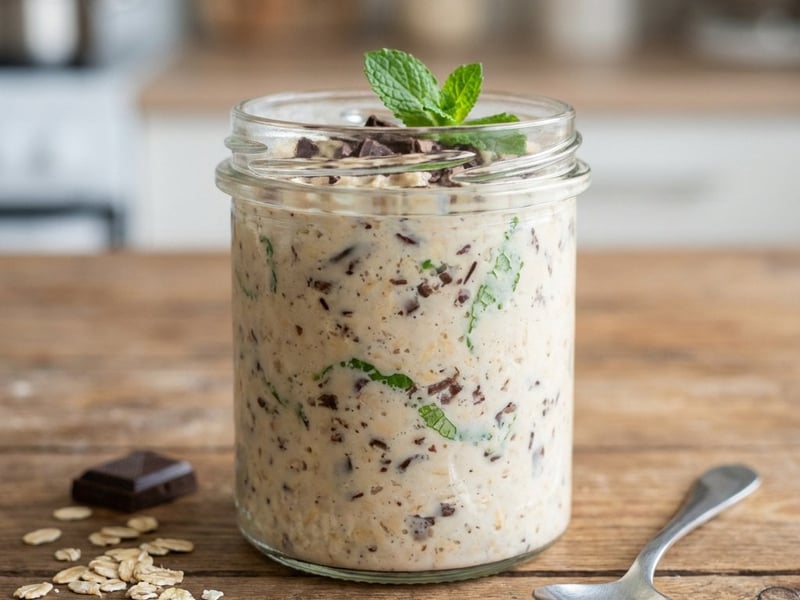 Mint-chocolate overnight oats