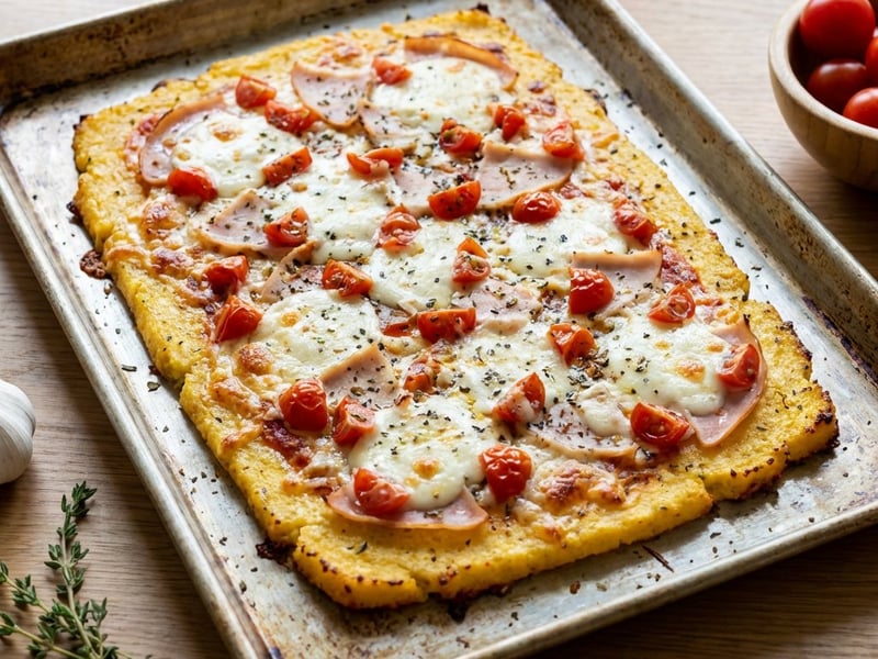 Polenta pizza tepsiben | Gluténmentes és ropogós