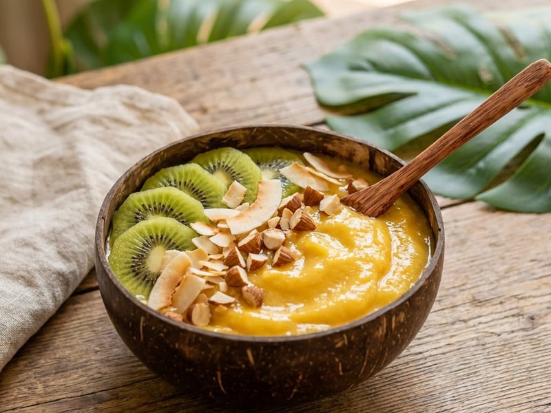 Trópusi smoothie bowl | Frissítő reggeli reggeli 10 perc alatt