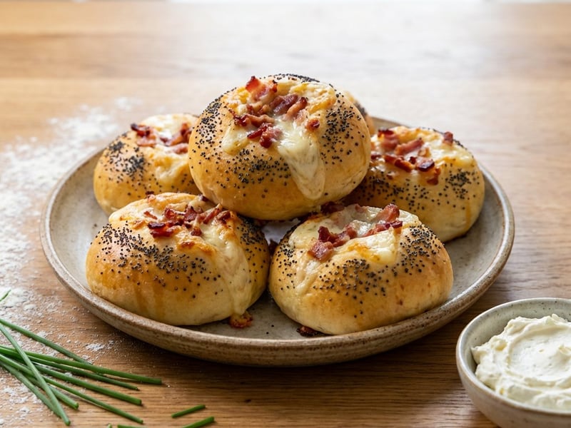 Sós bucik szalonnával és mozzarellával
