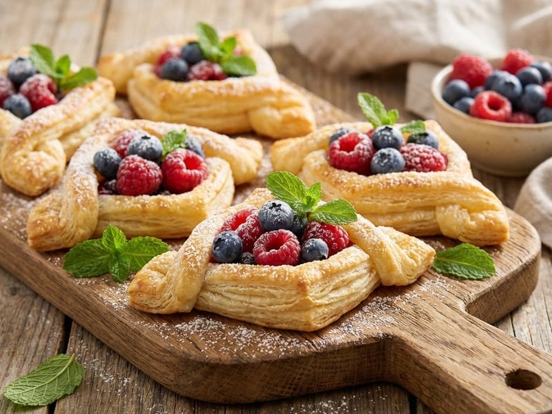 Raspberry-Blueberry Boats | Quick Fruity Dessert