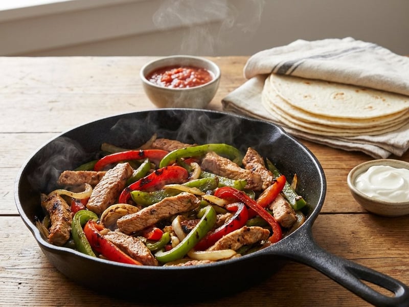 Pork Fajitas with Colorful Peppers
