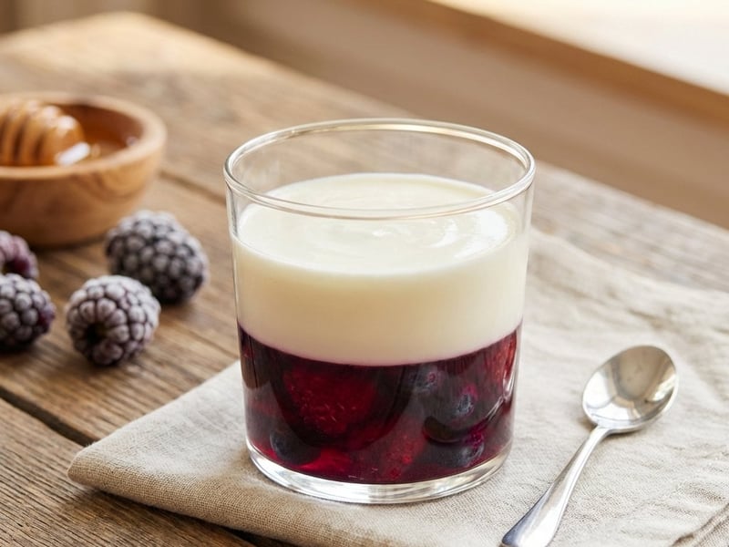 Yogurt Panna Cotta with Forest Fruits