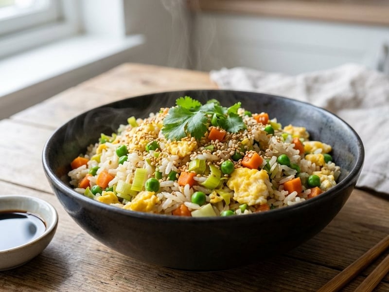 Fried Rice with Vegetables and Egg | Quick Asian Lunch