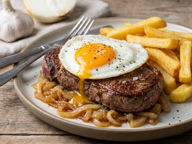 Lomo a lo Pobre – South American steak with fried eggs