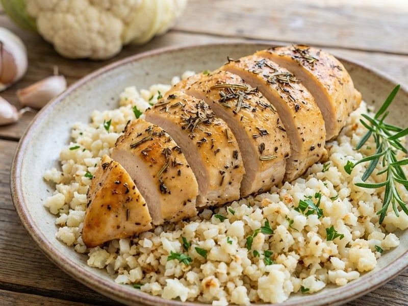 Chicken with Cauliflower Rice | Easy and Healthy Lunch
