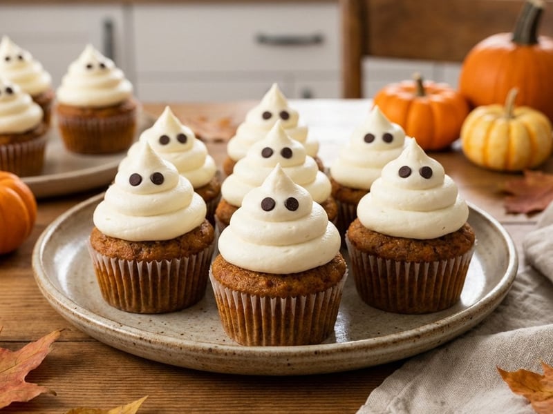 Halloweeni szellem cupcake