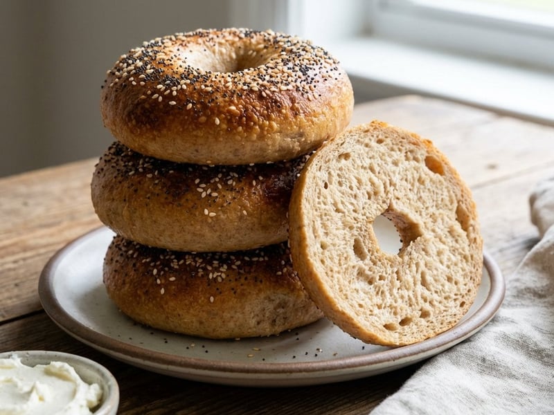 Házi teljes kiőrlésű bagel magvakkal