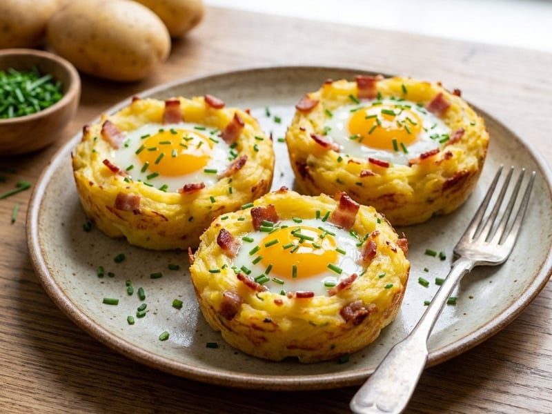 Potato Nest with Egg and Bacon | Quick Breakfast
