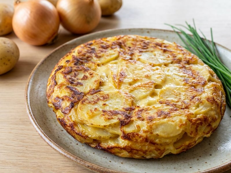 Burgonyás tortilla sajttal