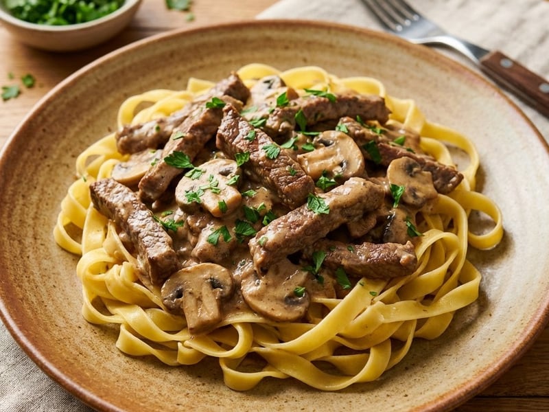 Beef Tenderloin Stroganoff Style | Creamy Mushroom Beef Ragout
