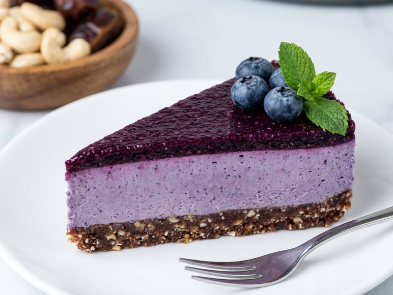 Sütés nélküli áfonyás cheesecake