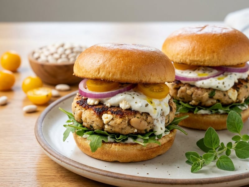 Fehérbabos vega miniburger fetával