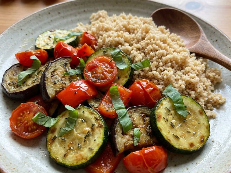 Pan-fried Ratatouille with Couscous