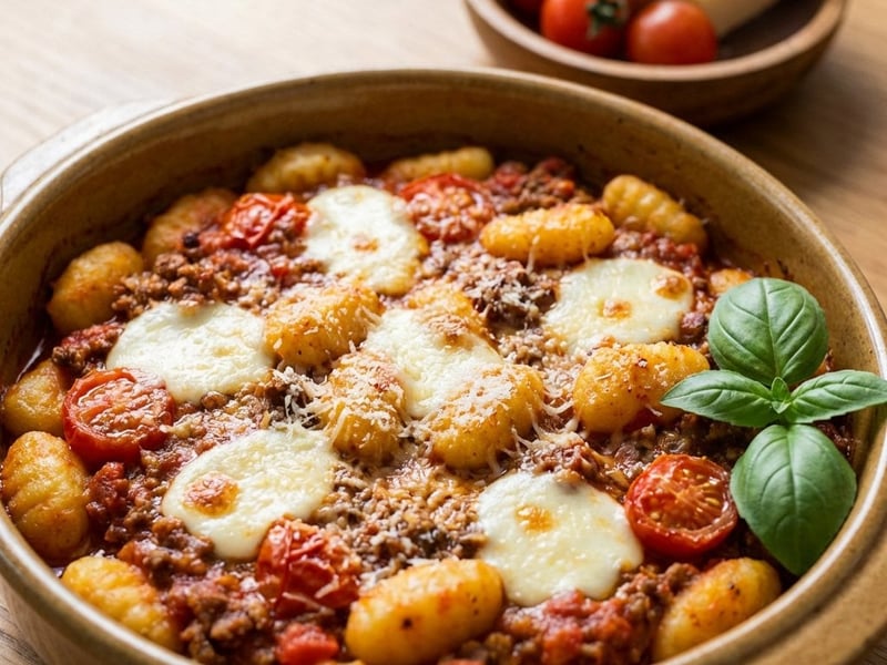 Gnocchi Bolognese mozzarellával