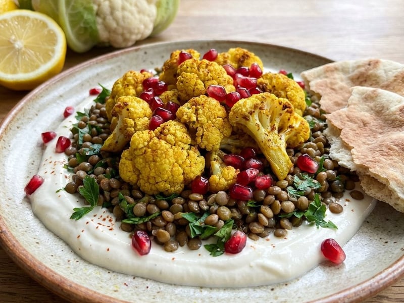 Lentil Salad with Roasted Cauliflower