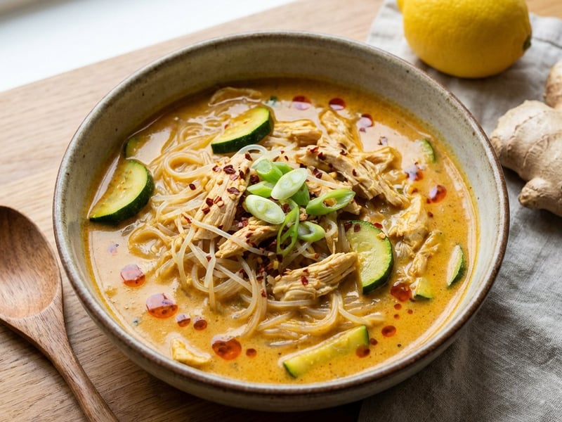 Thai csirke curry rizstésztával
