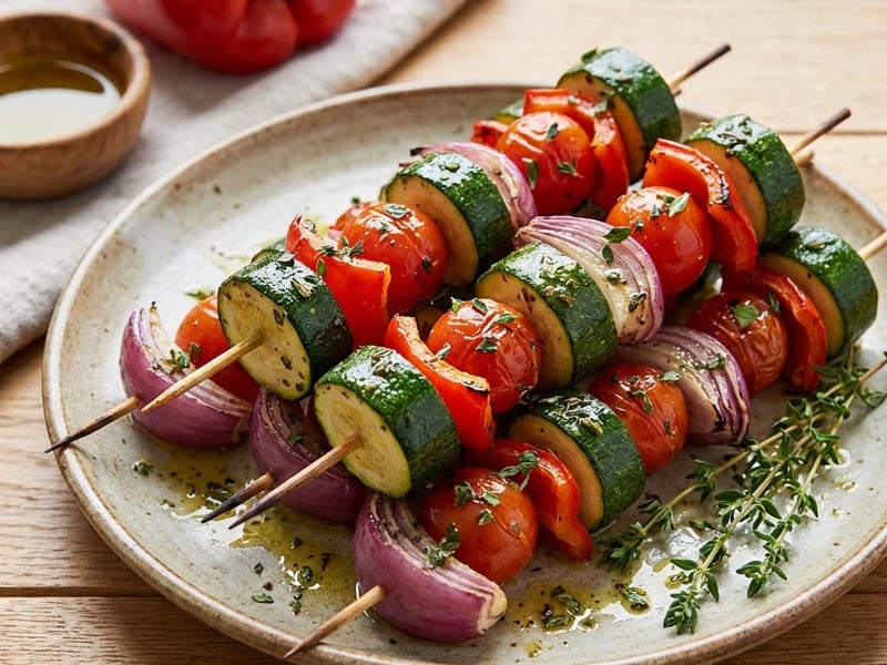 Grillezett zöldségnyársak | Könnyű nyári grill recept